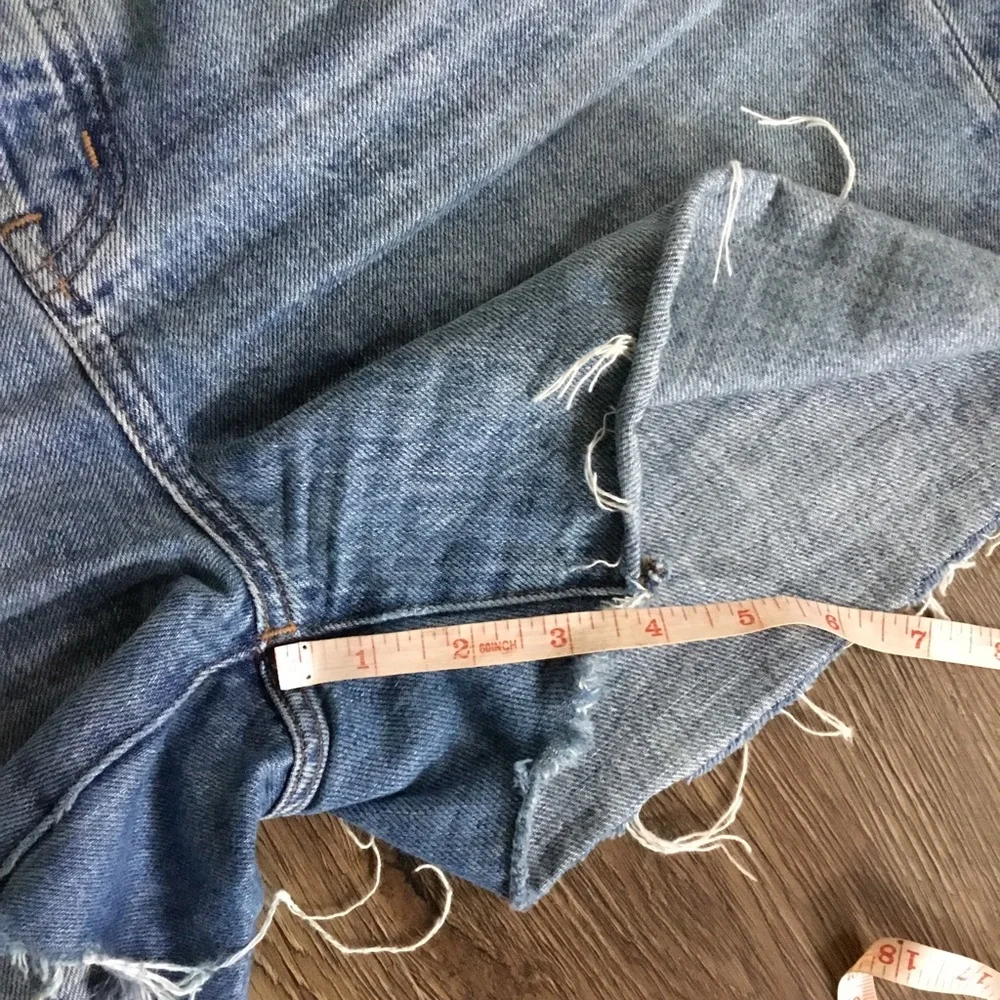 Madewell High-Rise Long Denim Shorts in Brightwater Wash